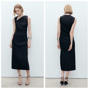 🔸NWT🔸Mango ASYMMETRICAL LINEN DRESS